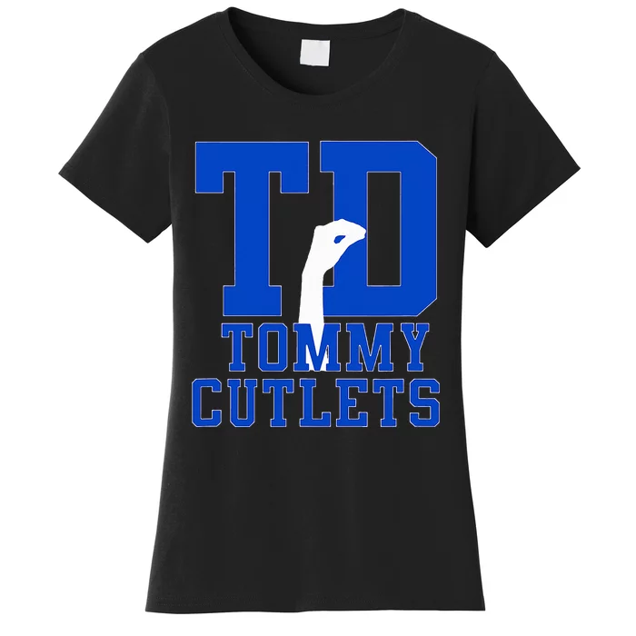 NY Italian Hand Gesture Tommy Cutlets Football Quarterback Women's T-Shirt