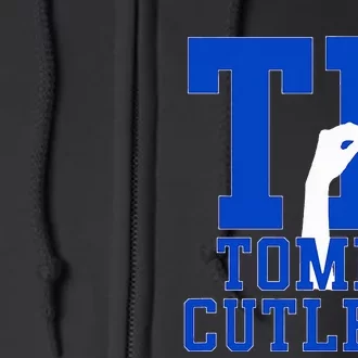 NY Italian Hand Gesture Tommy Cutlets Football Quarterback Full Zip Hoodie