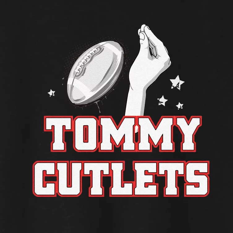 Ny Italian Hand Gesture Tommy Cutlets Football Quarterback Women's Crop Top Tee