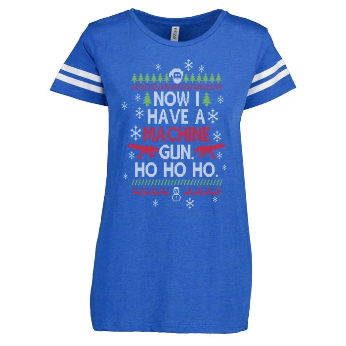 Now I Have A Machine Gun Ho Ho Ho Funny Christmas Movie Cute Gift Enza Ladies Jersey Football T-Shirt