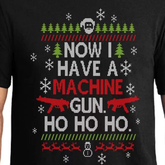 Now I Have A Machine Gun Ho Ho Ho Funny Christmas Pajama Set