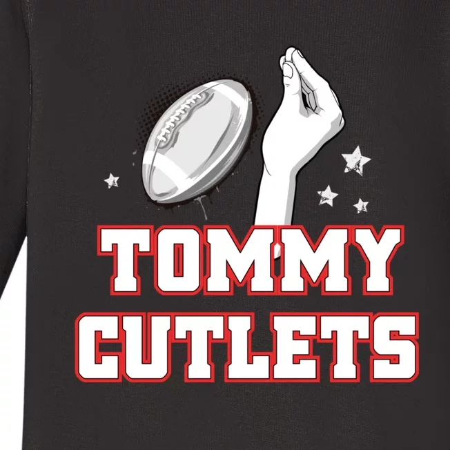 Ny Italian Hand Gesture Tommy Cutlets Football Quarterback Baby Long Sleeve Bodysuit