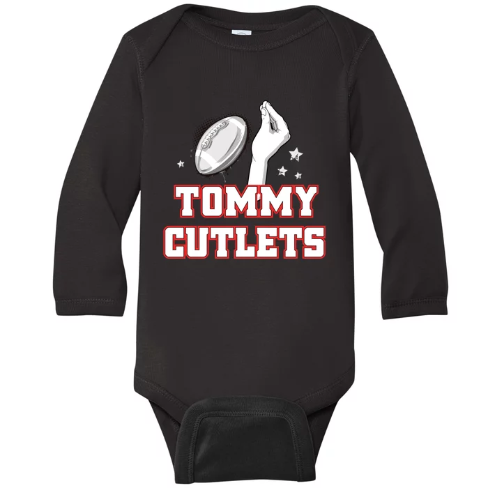 Ny Italian Hand Gesture Tommy Cutlets Football Quarterback Baby Long Sleeve Bodysuit