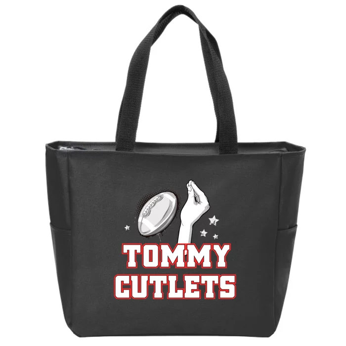 Ny Italian Hand Gesture Tommy Cutlets Football Quarterback Zip Tote Bag