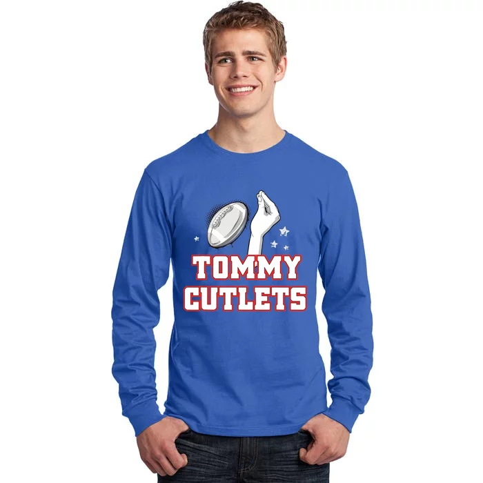 Ny Italian Hand Gesture Tommy Cutlets Football Quarterback Gift Design Tall Long Sleeve T-Shirt