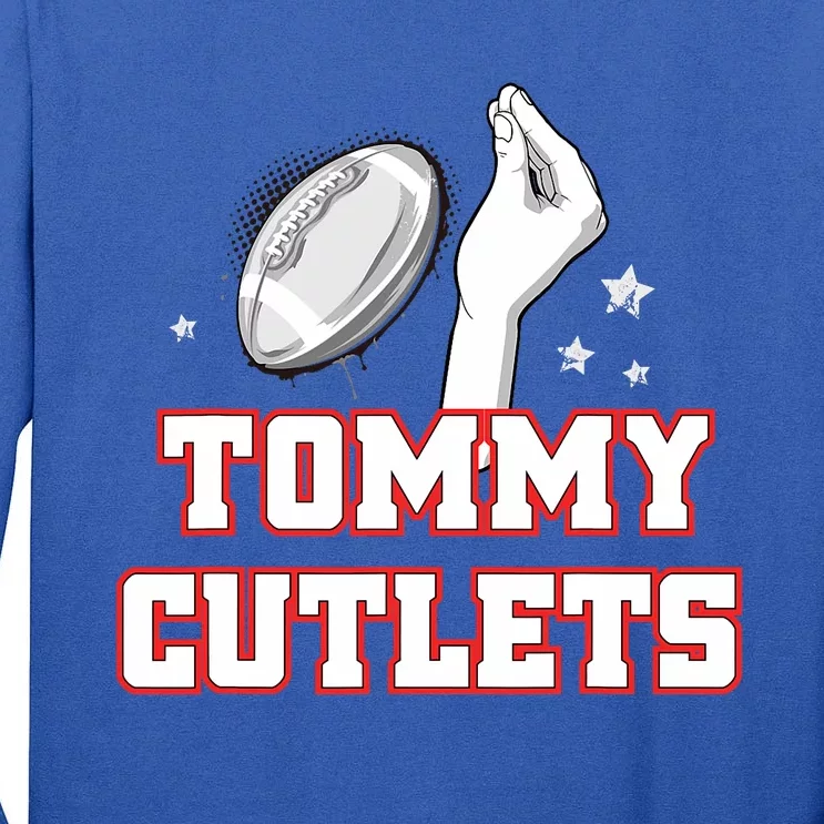 Ny Italian Hand Gesture Tommy Cutlets Football Quarterback Gift Design Tall Long Sleeve T-Shirt