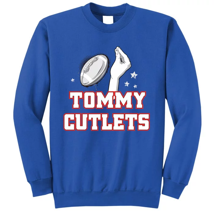 Ny Italian Hand Gesture Tommy Cutlets Football Quarterback Gift Design Tall Sweatshirt