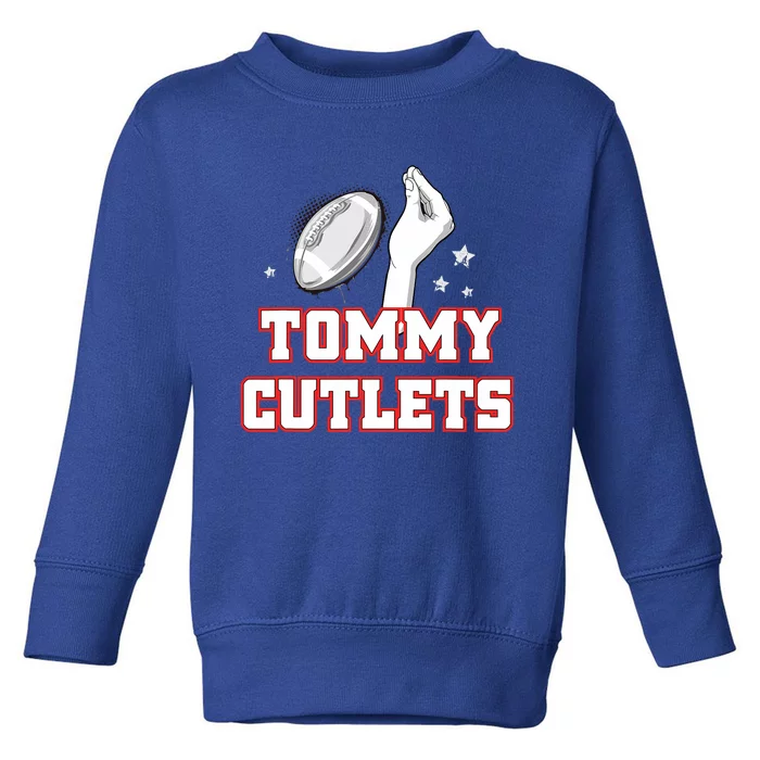 Ny Italian Hand Gesture Tommy Cutlets Football Quarterback Gift Design Toddler Sweatshirt