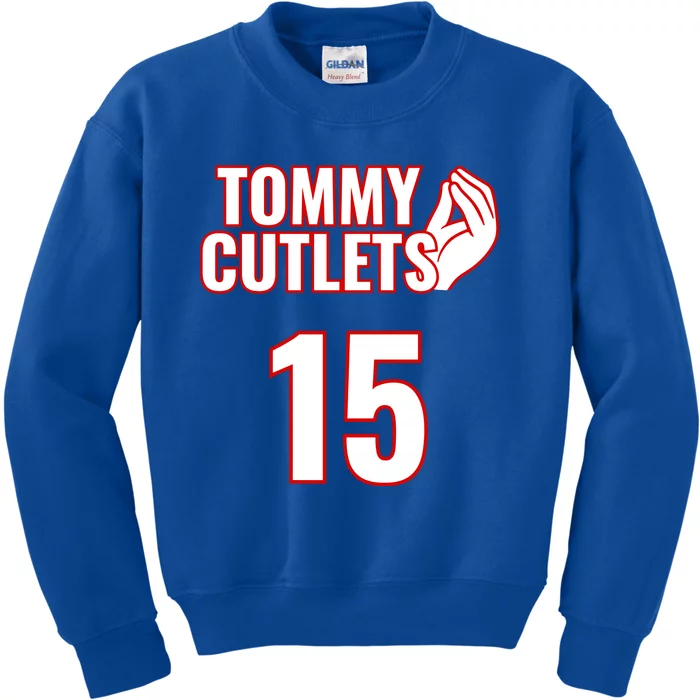 Ny Italian Hand Gesture Tommy Cutlets Football Quarterback Kids Sweatshirt