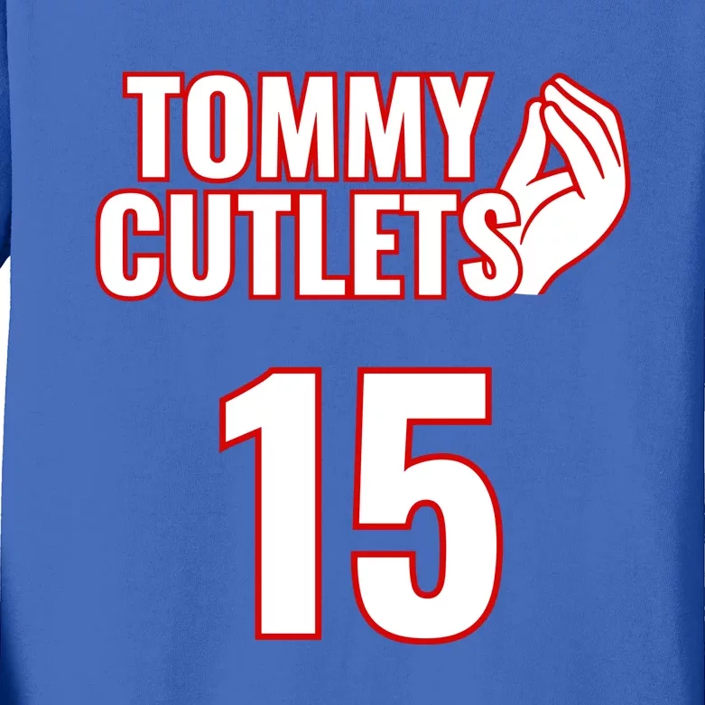 Ny Italian Hand Gesture Tommy Cutlets Football Quarterback Kids Long Sleeve Shirt