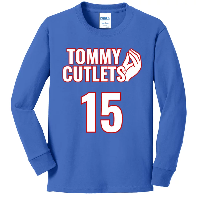 Ny Italian Hand Gesture Tommy Cutlets Football Quarterback Kids Long Sleeve Shirt