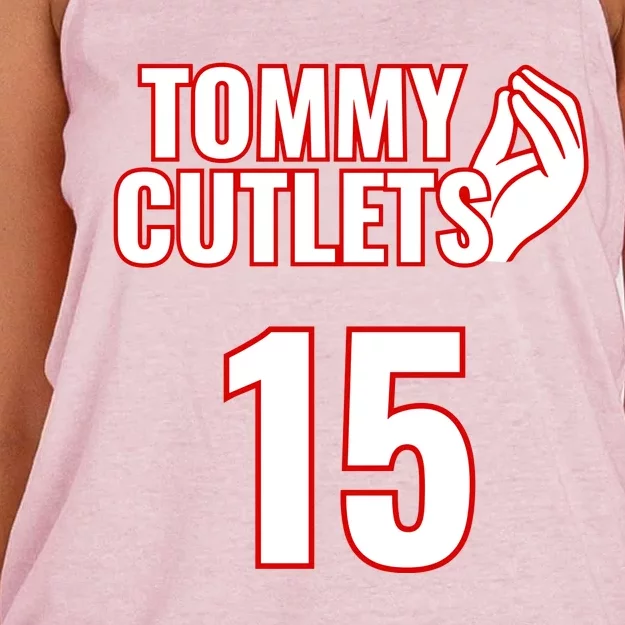 Ny Italian Hand Gesture Tommy Cutlets Football Quarterback Women's Knotted Racerback Tank