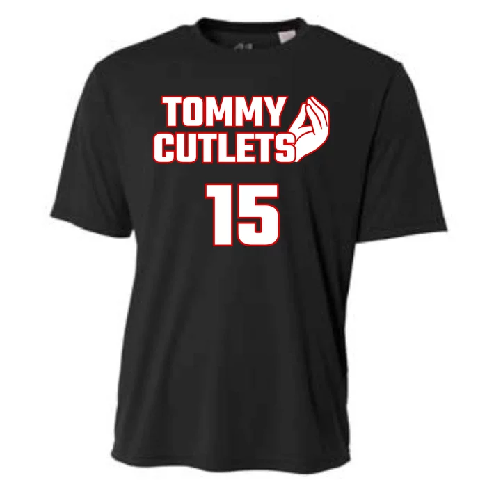 Ny Italian Hand Gesture Tommy Cutlets Football Quarterback Cooling Performance Crew T-Shirt