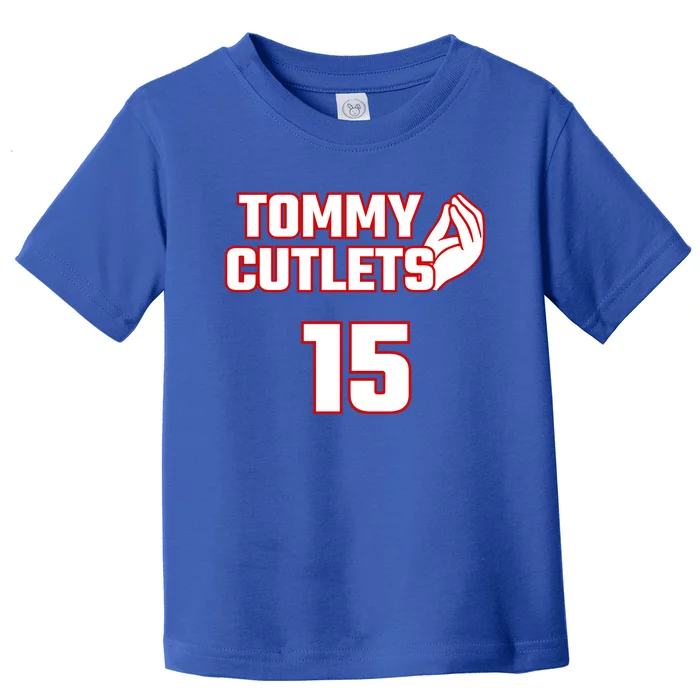 Ny Italian Hand Gesture Tommy Cutlets Football Quarterback Toddler T-Shirt