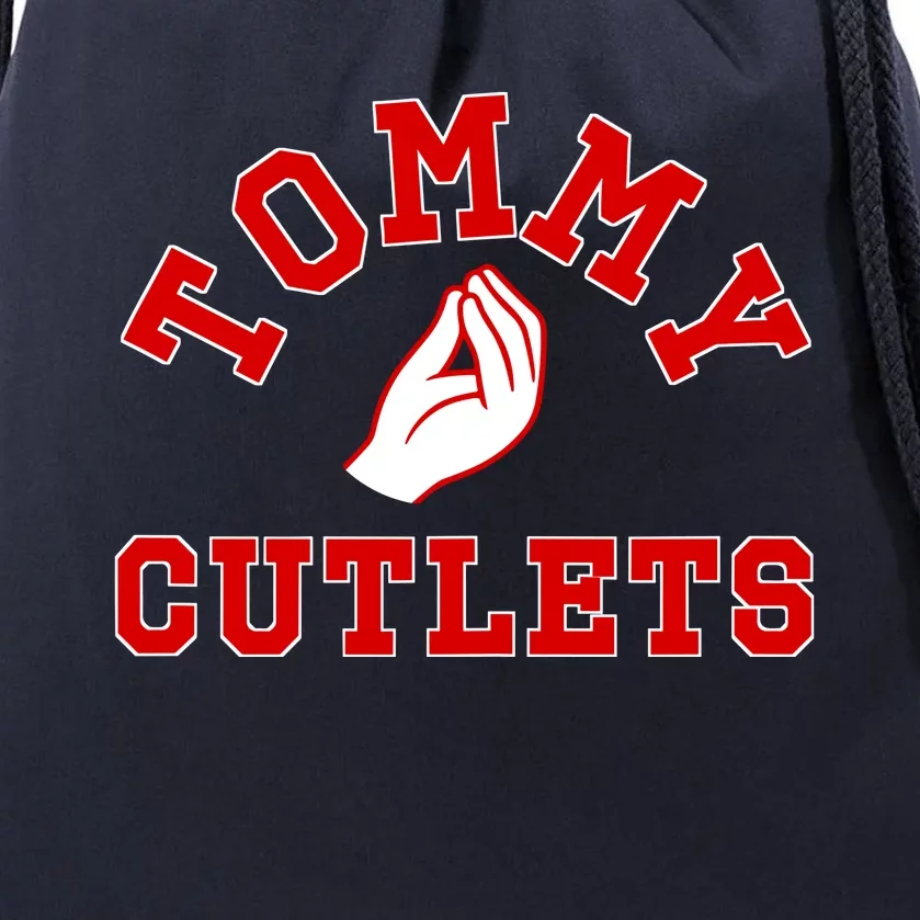 Ny Italian Hand Gesture Tommy Cutlets Football Quarterback Drawstring Bag