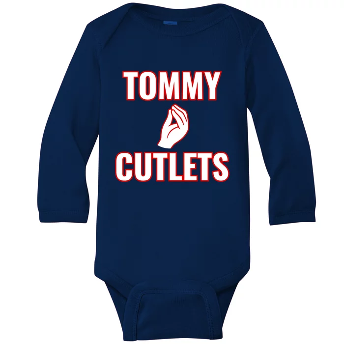 Ny Italian Hand Gesture Tommy Cutlets Football Quarterback Baby Long Sleeve Bodysuit