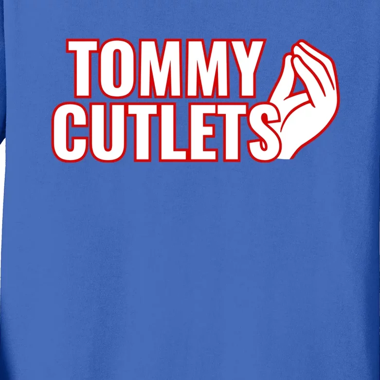 Ny Italian Hand Gesture Tommy Cutlets Football Quarterback Kids Long Sleeve Shirt