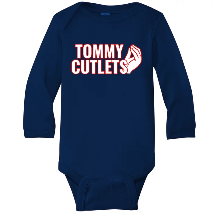 Ny Italian Hand Gesture Tommy Cutlets Football Quarterback Baby Long Sleeve Bodysuit