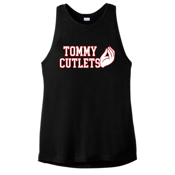 Ny Italian Hand Gesture Tommy Cutlets Football Quarterback Ladies Tri-Blend Wicking Tank