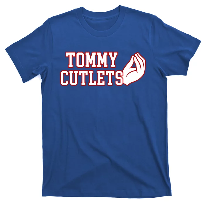 Ny Italian Hand Gesture Tommy Cutlets Football Quarterback T-Shirt