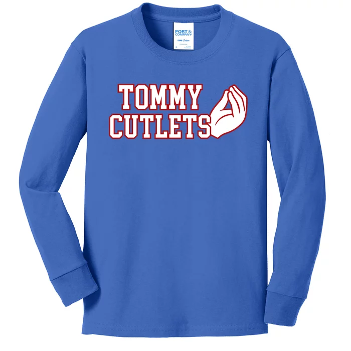 Ny Italian Hand Gesture Tommy Cutlets Football Quarterback Kids Long Sleeve Shirt