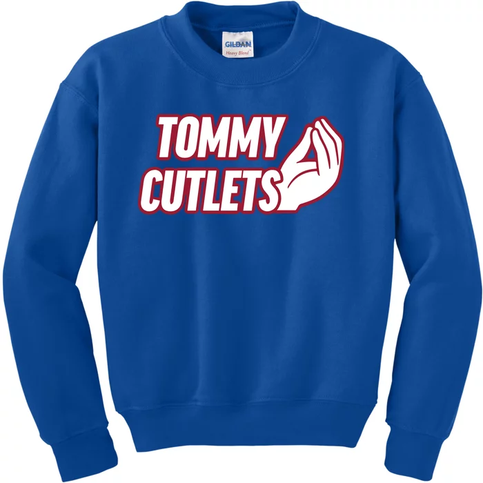 Ny Italian Hand Gesture Tommy Cutlets Football Quarterback Kids Sweatshirt