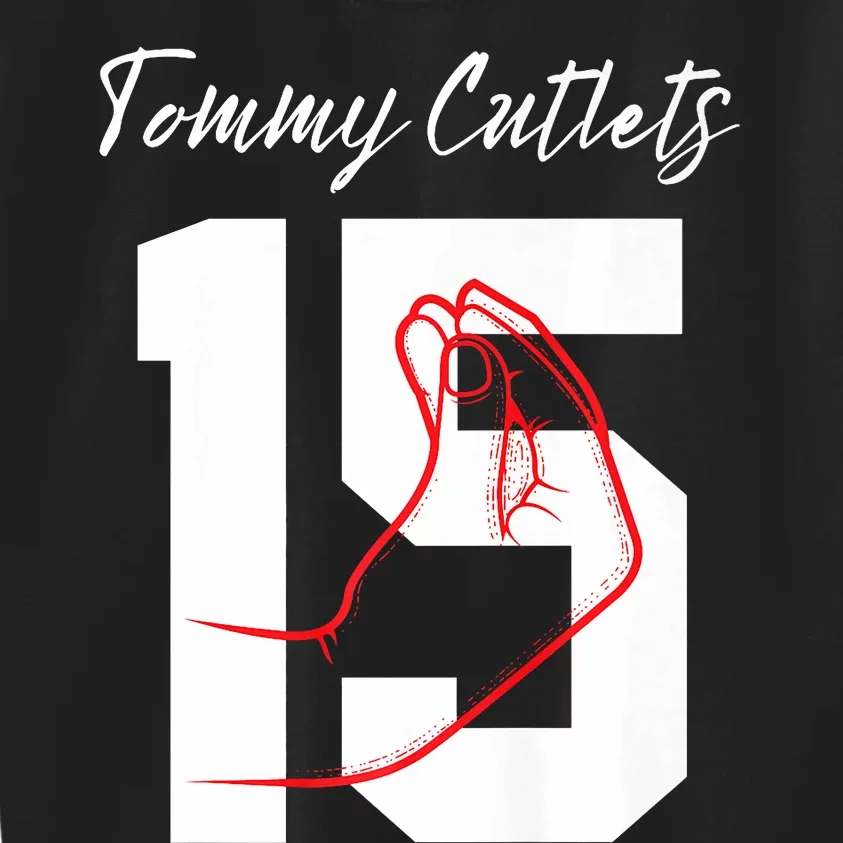 Ny Italian Hand Gesture Tommy_ Cutlets Football Quarterback Trendy Kids Sweatshirt