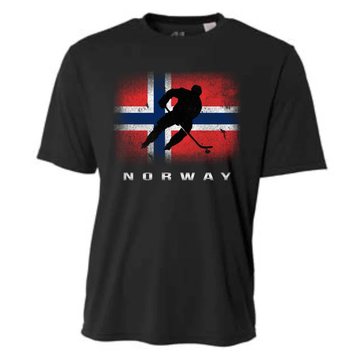 Norway Ice Hockey Norwegian Flag Norge Gift Cooling Performance Crew T-Shirt