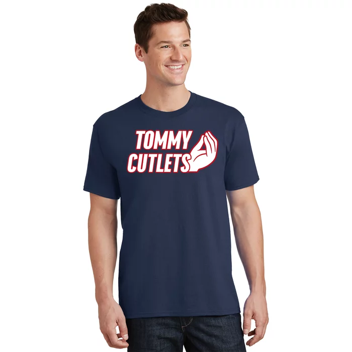 Ny Italian Hand Gesture Tommy Cutlets Football Quarterback T-Shirt