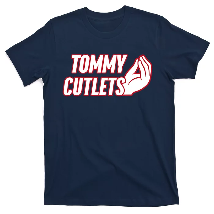 Ny Italian Hand Gesture Tommy Cutlets Football Quarterback T-Shirt