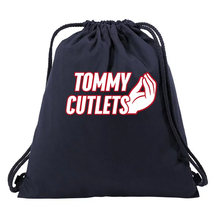 Ny Italian Hand Gesture Tommy Cutlets Football Quarterback Drawstring Bag