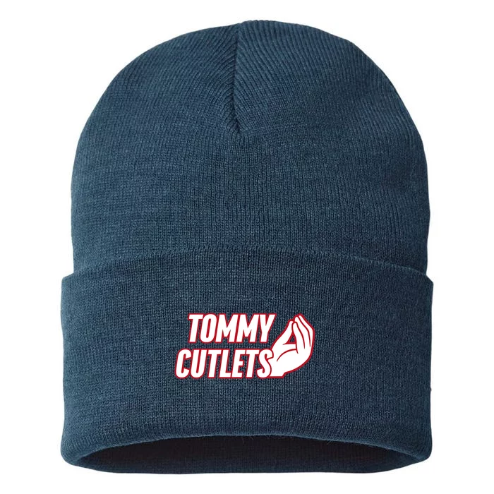 Ny Italian Hand Gesture Tommy Cutlets Football Quarterback Sustainable Knit Beanie