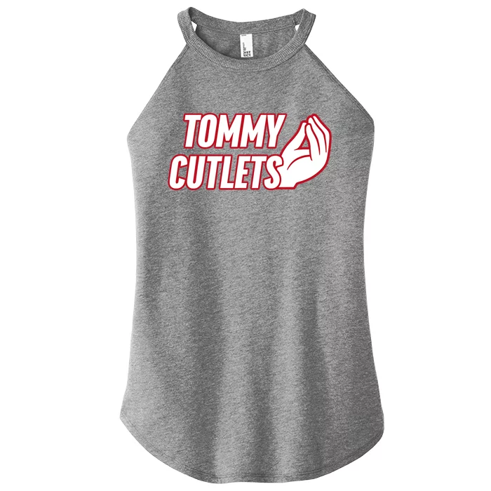 Ny Italian Hand Gesture Tommy Cutlets Football Quarterback Women’s Perfect Tri Rocker Tank