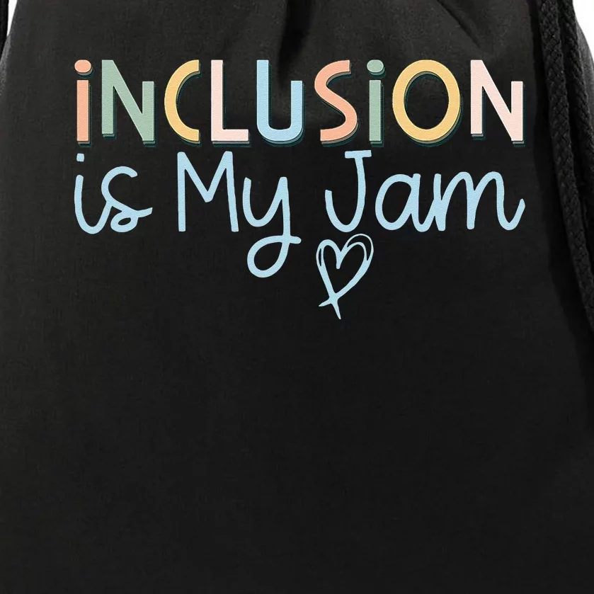 Neurodiversity Inclusion Is My Jam Autism Special Needs Mom Drawstring Bag