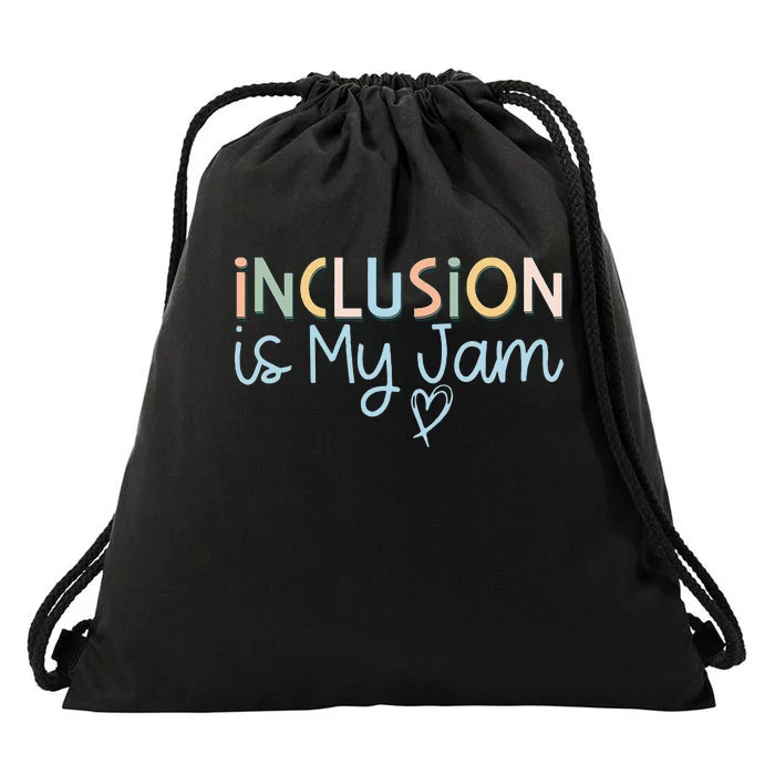 Neurodiversity Inclusion Is My Jam Autism Special Needs Mom Drawstring Bag