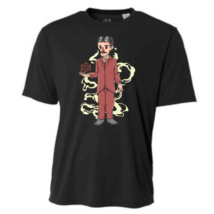 Nikola Tesla Cartoon Cooling Performance Crew T-Shirt