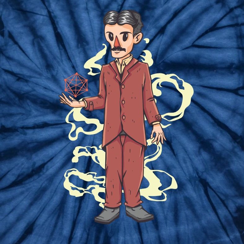 Nikola Tesla Cartoon Tie-Dye T-Shirt | TeeShirtPalace