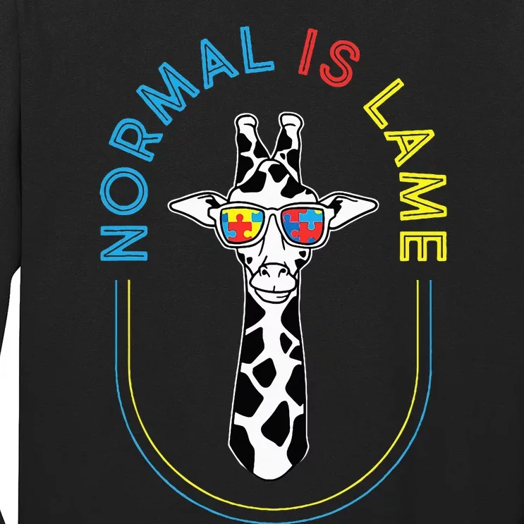 Normal Is Lame Giraffe Autistic Puzzle Autism Awareness Long Sleeve Shirt