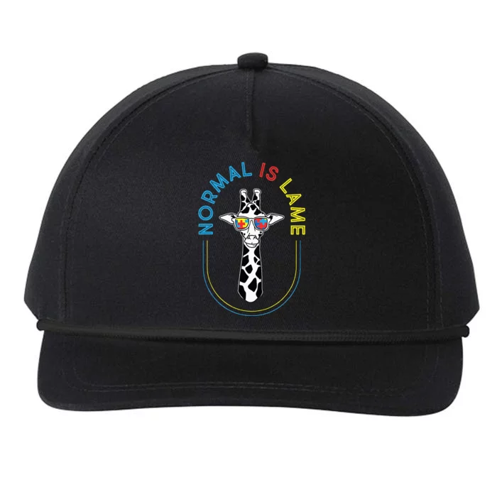 Normal Is Lame Giraffe Autistic Puzzle Autism Awareness Snapback Five-Panel Rope Hat