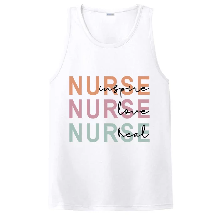 Nurse Inspire Love Heal Funny Nursing Great Gift Performance Tank