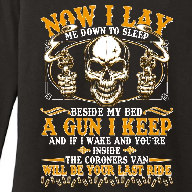 Now I Lay Me Down To Sleep Gun Skull Womens CVC Long Sleeve Shirt