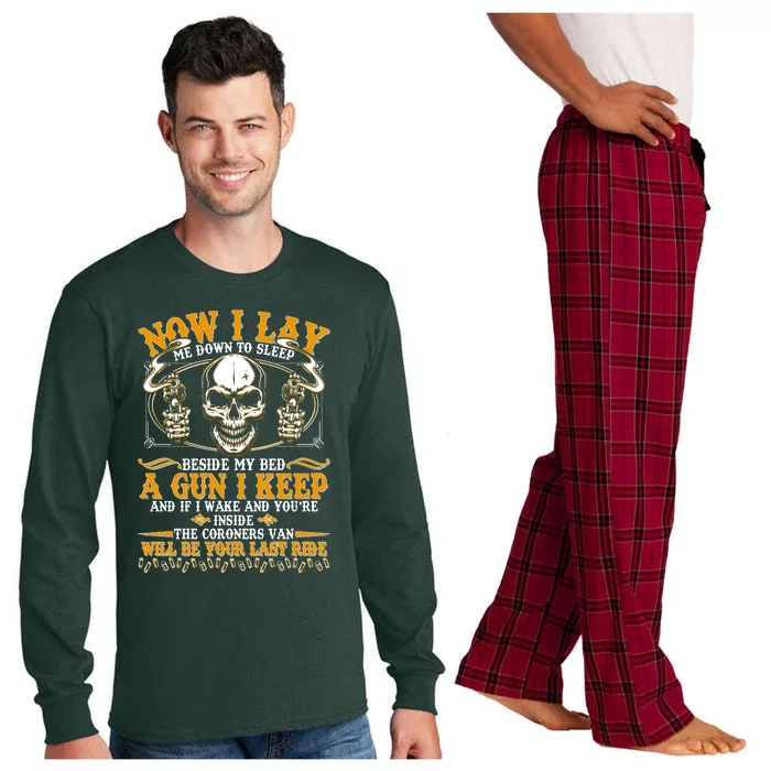 Now I Lay Me Down To Sleep Gun Skull Long Sleeve Pajama Set