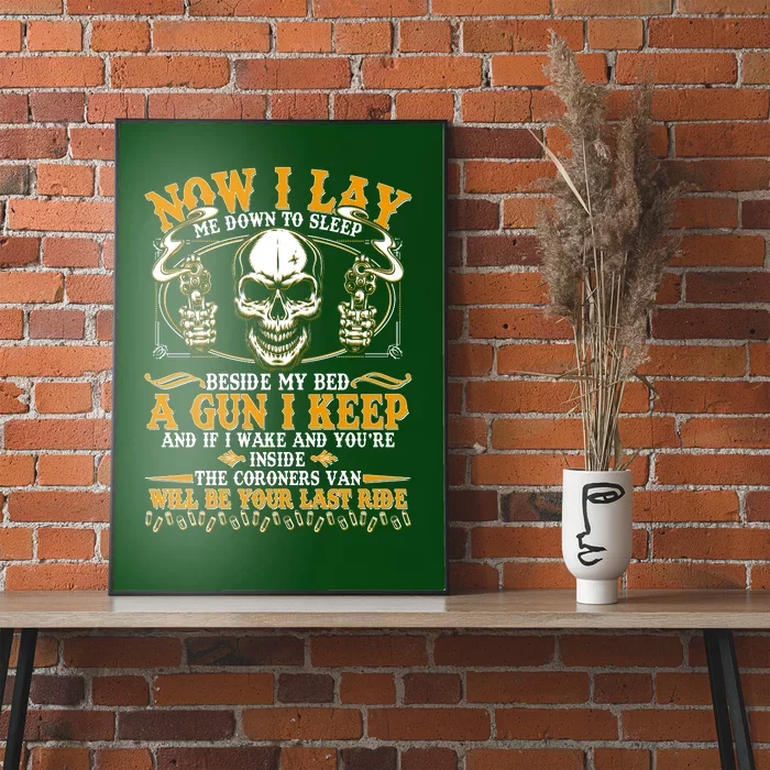 Now I Lay Me Down To Sleep Gun Skull Poster