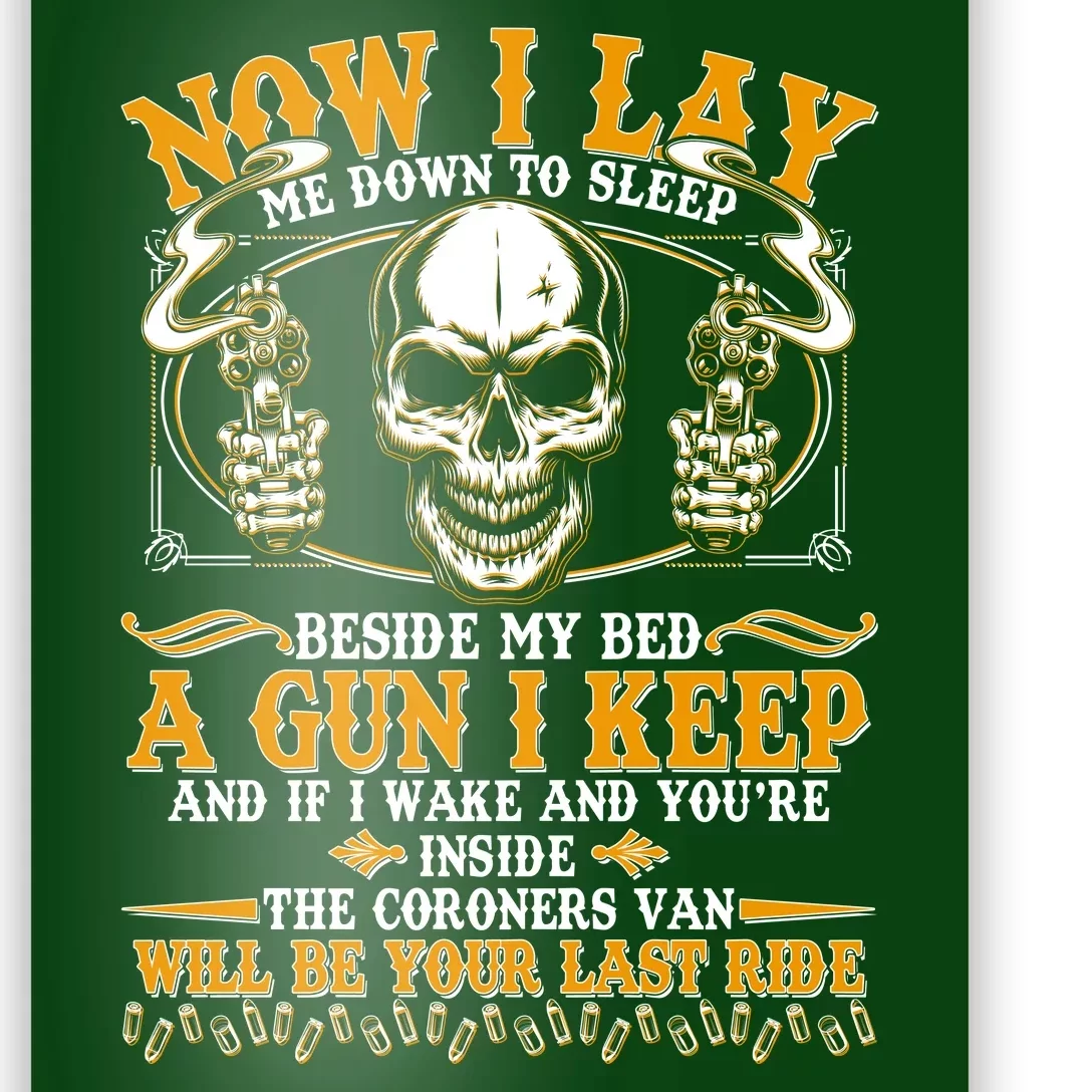 Now I Lay Me Down To Sleep Gun Skull Poster