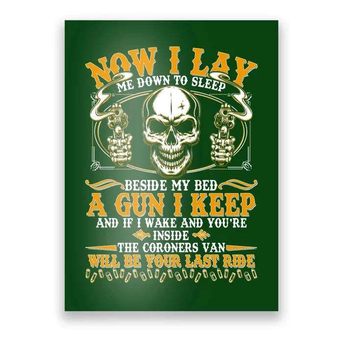 Now I Lay Me Down To Sleep Gun Skull Poster