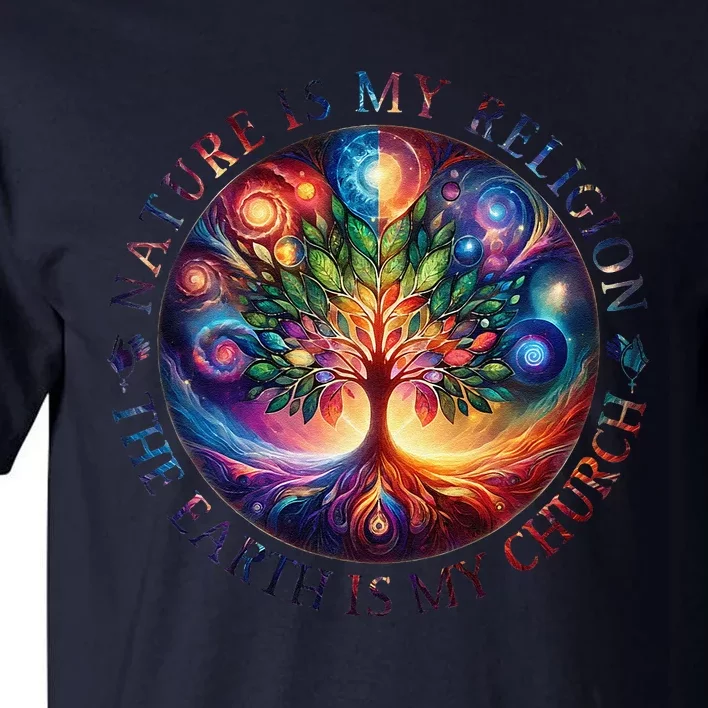 Nature Is My Religion The Earth Is My Church Mandala Tree Tall T-Shirt