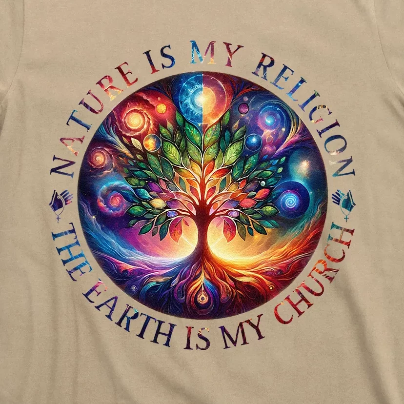 Nature Is My Religion The Earth Is My Church Mandala Tree T-Shirt