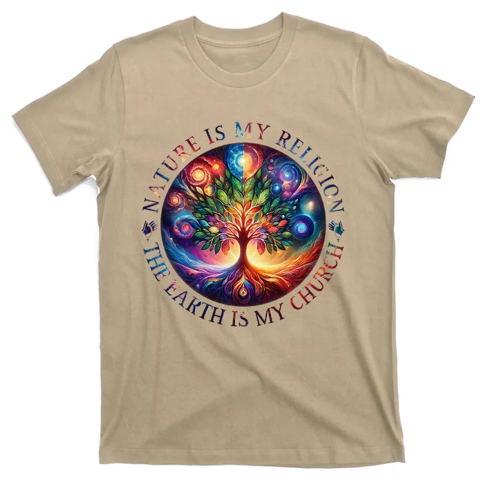 Nature Is My Religion The Earth Is My Church Mandala Tree T-Shirt