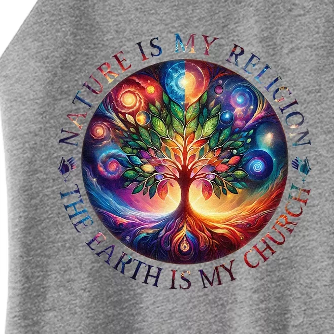 Nature Is My Religion The Earth Is My Church Mandala Tree Women’s Perfect Tri Rocker Tank