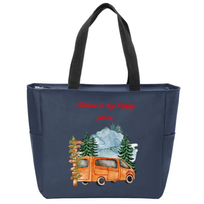 Nature Is My Happy Place Zip Tote Bag